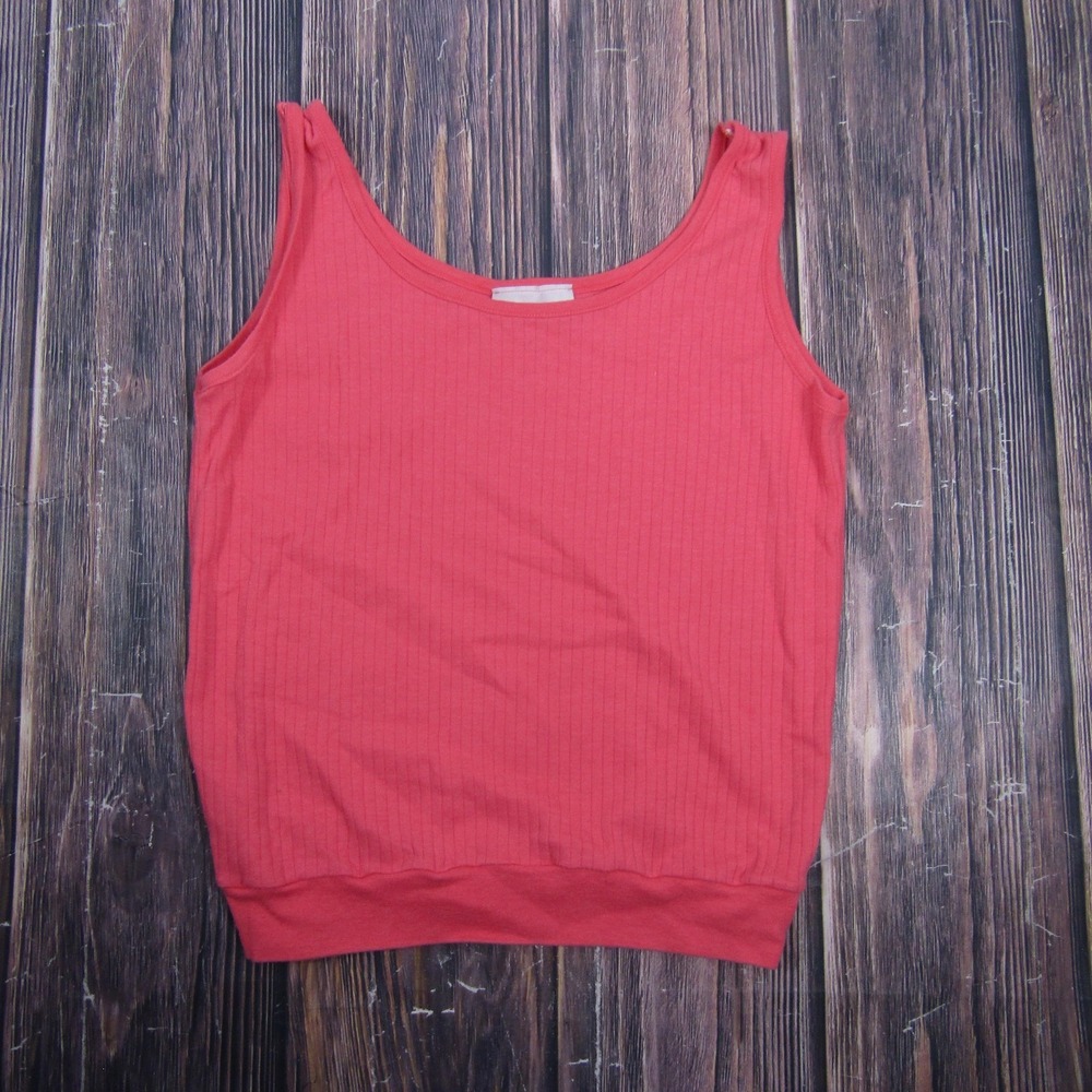 Vintage Partners By Mervyns Tank Top Womens Large Red Ribbed Scoop Neck Japan